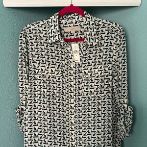 Ann Taylor LOFT Blouse - Bunny Print - Size Medium